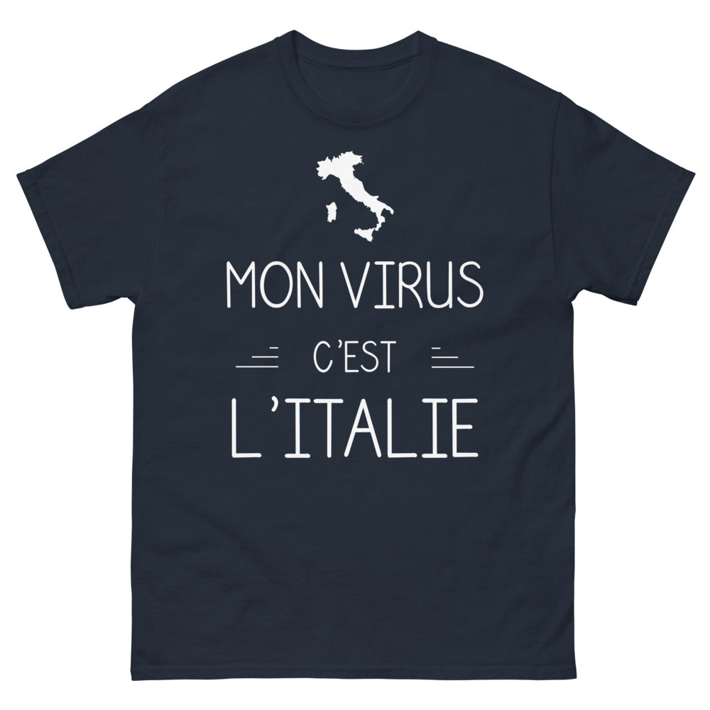 T-shirt Italie marine - Mon virus, c'est l'Italie