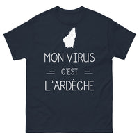 Thumbnail for T-shirt Ardèche marine - Mon Virus c'est l'Ardèche