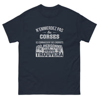 Thumbnail for T-shirt Corse marine - N'emmerdez pas les Corses, humour insulaire
