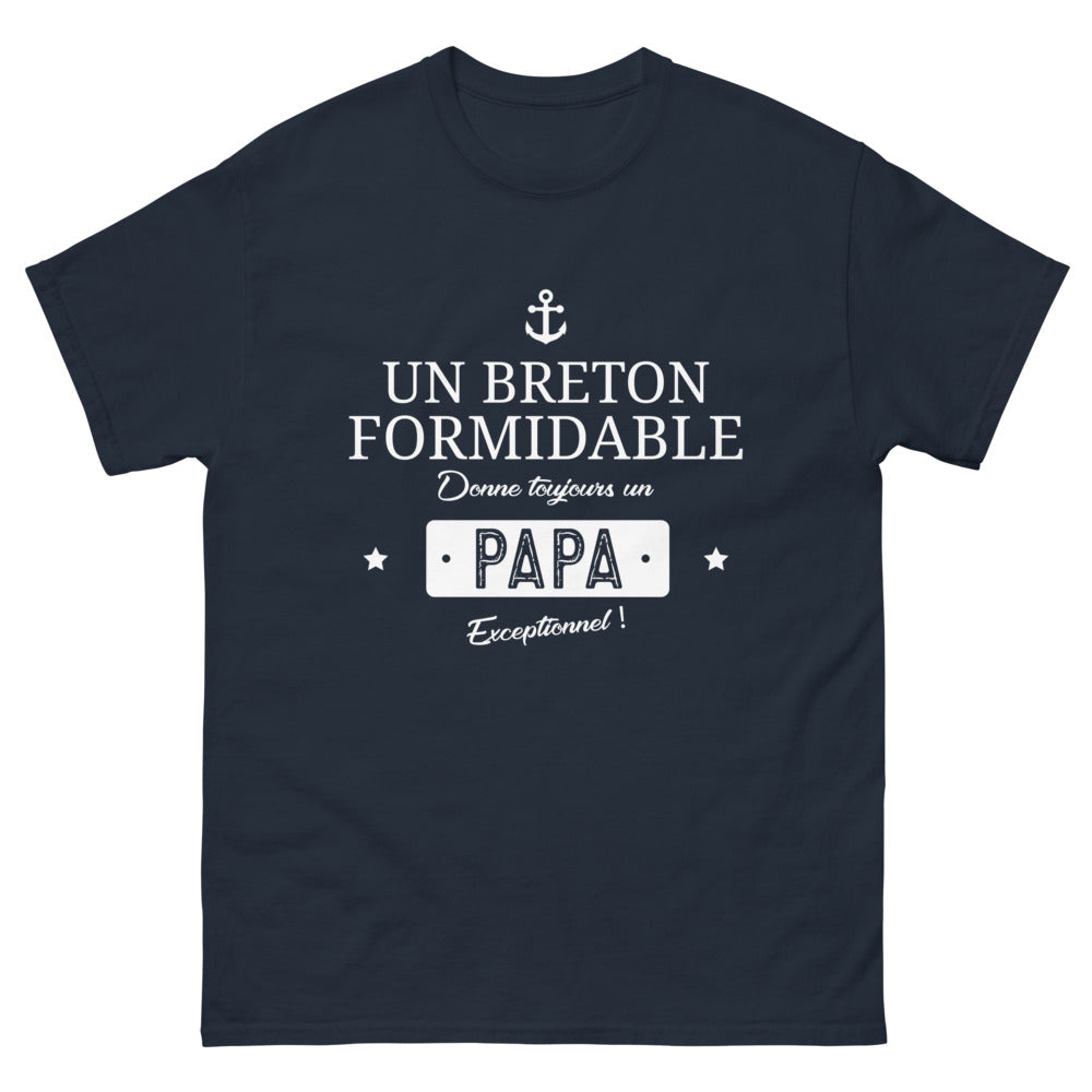 T-shirt Breton marine - Un papa exceptionnel