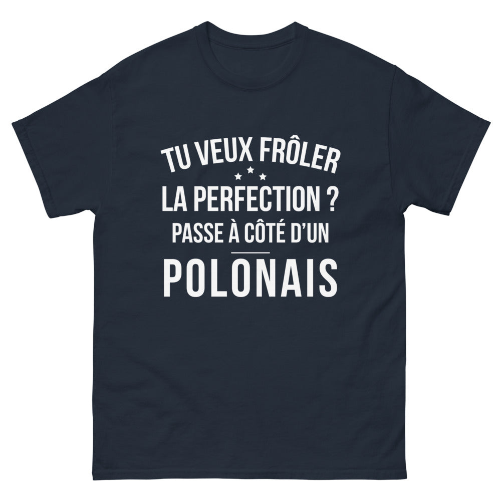 T-shirt Pologne marine - Frôlez la perfection avec humour