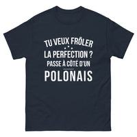 Thumbnail for T-shirt Pologne marine - Frôlez la perfection avec humour