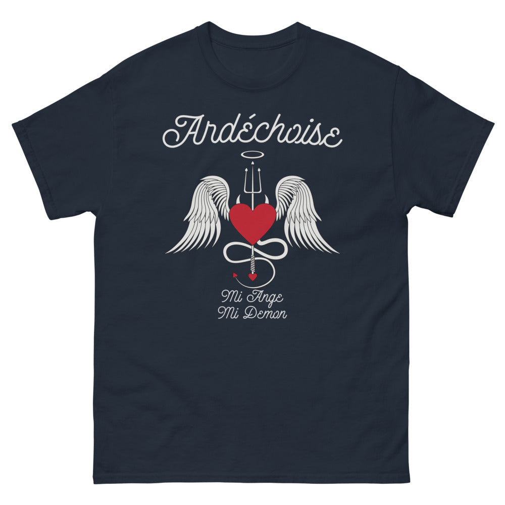 T-shirt Ardèche marine - Mi-Ange Mi-Démon avec humour