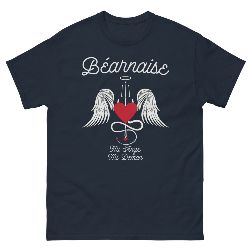 T-shirt Béarnaise marine - Mi-Ange Mi-Démon humoristique