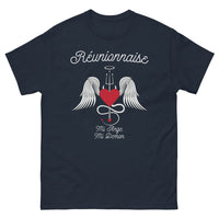 Thumbnail for T-shirt Réunion noir dos - Mi-Ange Mi-Démon humoristique