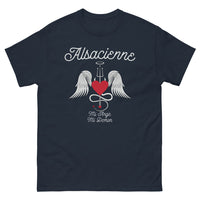 Thumbnail for T-shirt Alsacienne marine - Mi-Ange Mi-Démon humoristique