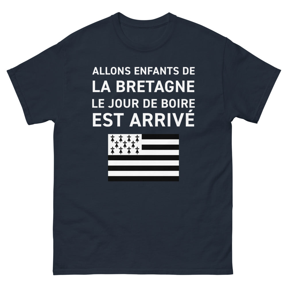 T-shirt Bretagne marine - Le jour de boire est arrivé
