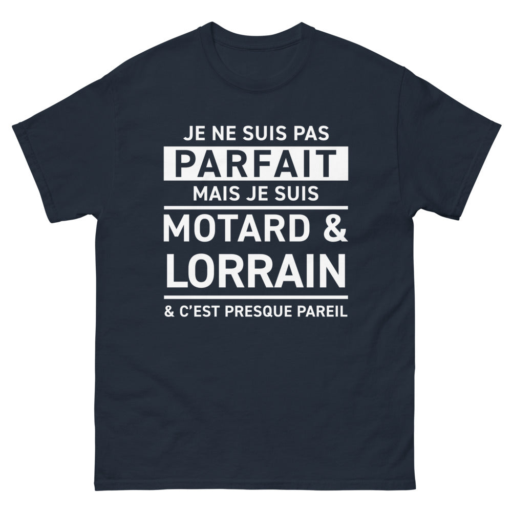 T-shirt Lorraine marine - Je ne suis pas parfait mais je suis motard