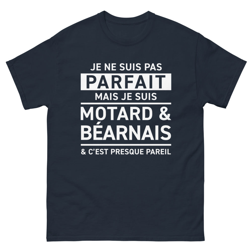 T-shirt Béarnais marine - Je ne suis pas parfait mais motard
