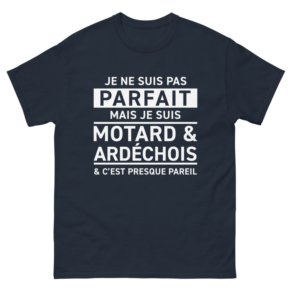 T-shirt Ardèche marine - Fierté motard avec humour
