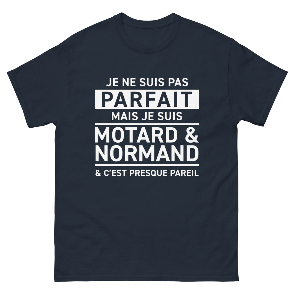 T-shirt Normand noir dos - Je ne suis pas parfait, motard
