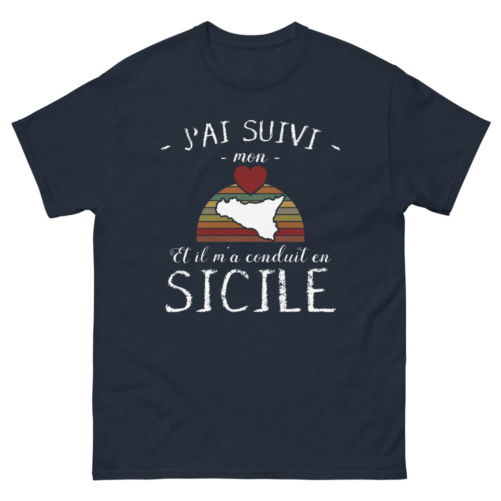 T-shirt Sicile marine - J'ai suivi mon cœur en Sicile