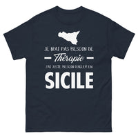 Thumbnail for T-shirt Sicile marine - Je n'ai pas besoin de thérapie