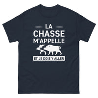 Thumbnail for T-shirt Chasseur marine - La chasse m'appelle avec humour