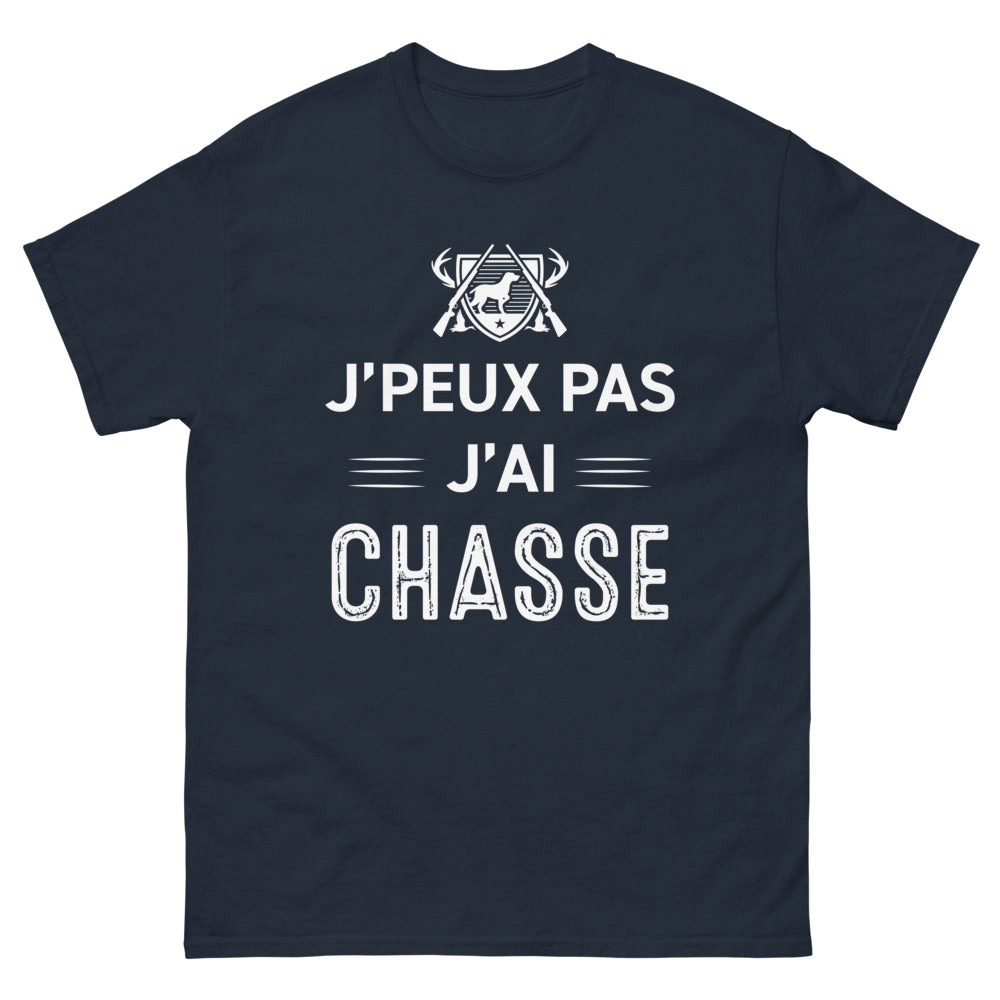 T-shirt Chasse noir dos - Je ne peux pas, j'ai chasse