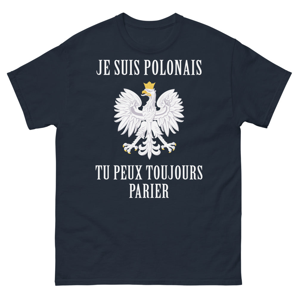 T-shirt Pologne marine - Je suis Polonais, tu peux toujours parier
