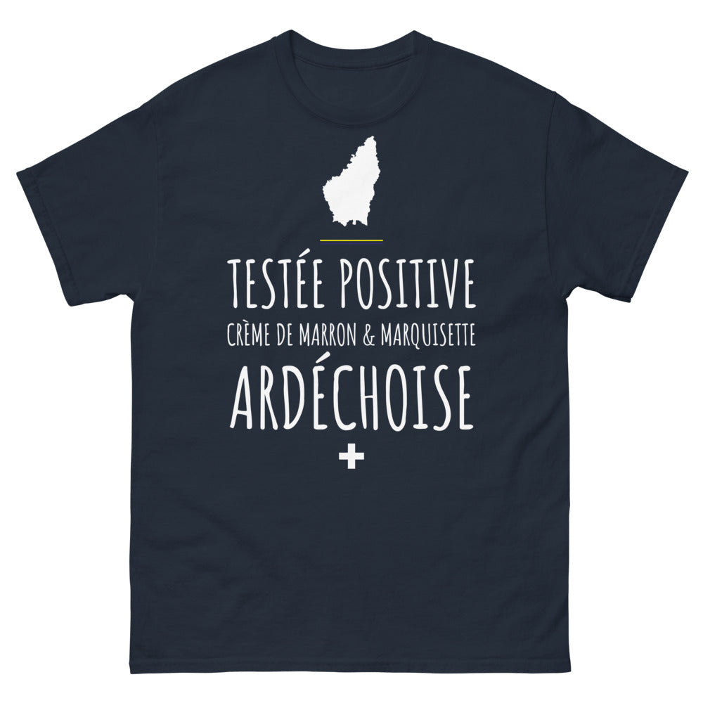 T-shirt Ardèche marine - Crème de marron et marquisette