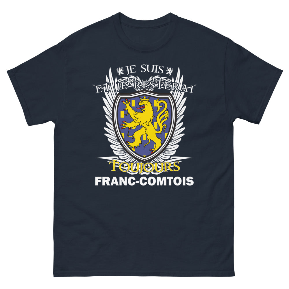 T-shirt Franc-Comté marine - Je suis et je resterai toujours Franc-Comtois