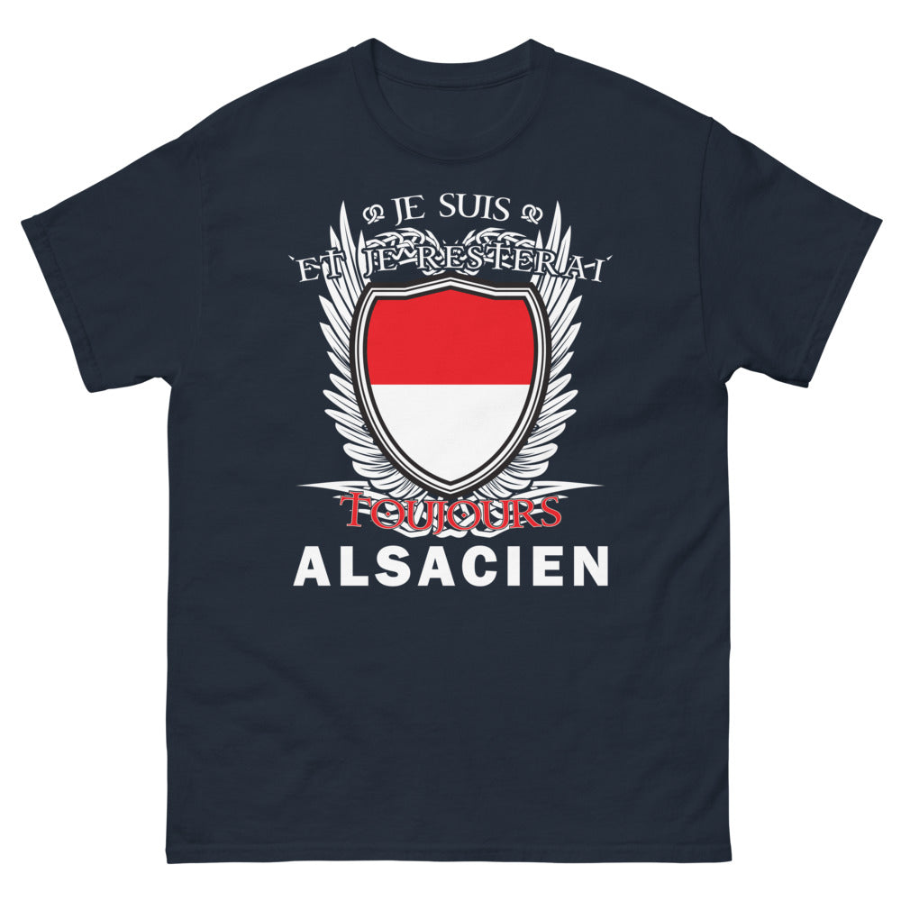 T-shirt Alsace marine - Je suis et je resterai toujours Alsacien