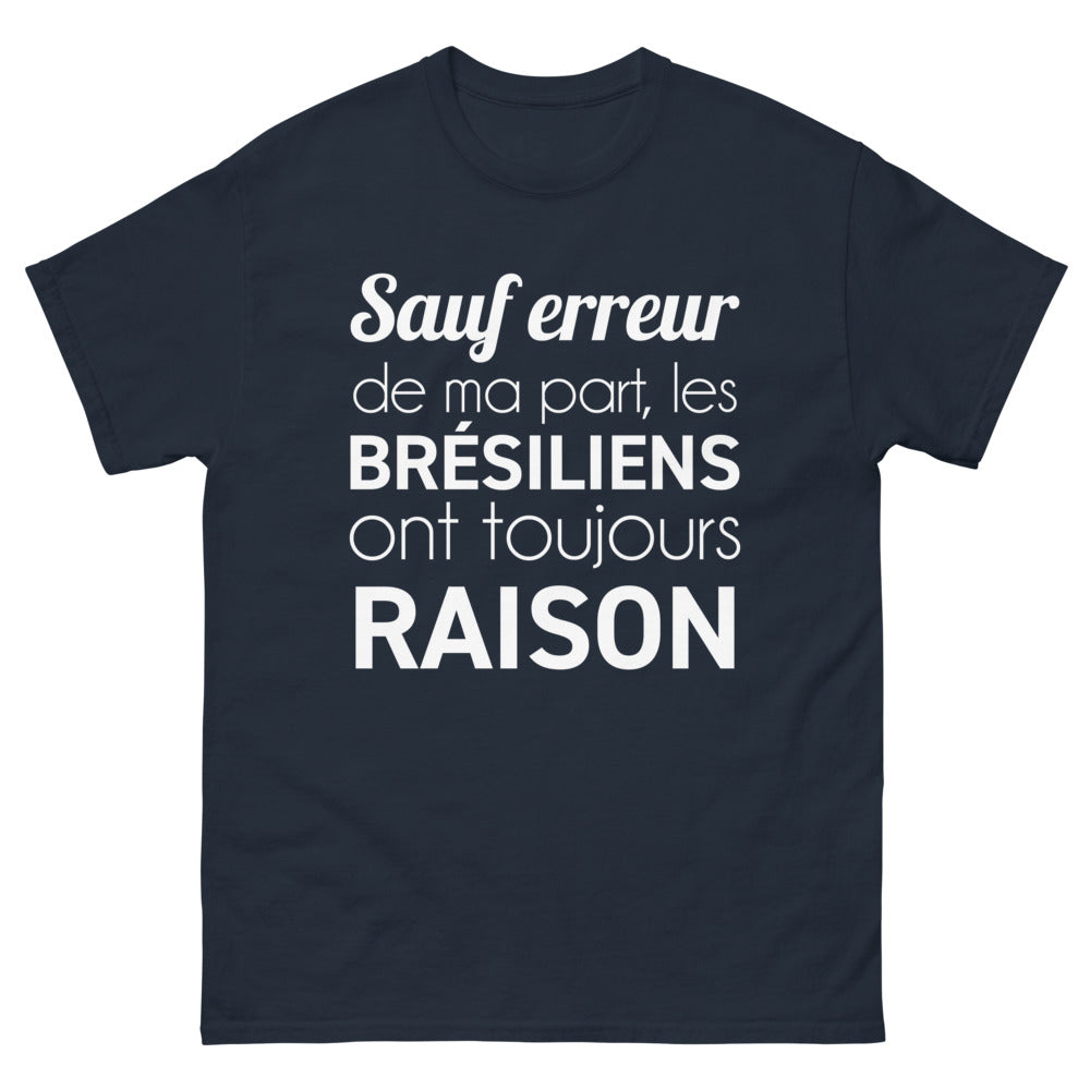 T-shirt Brésil marine - Les Brésiliens ont toujours raison