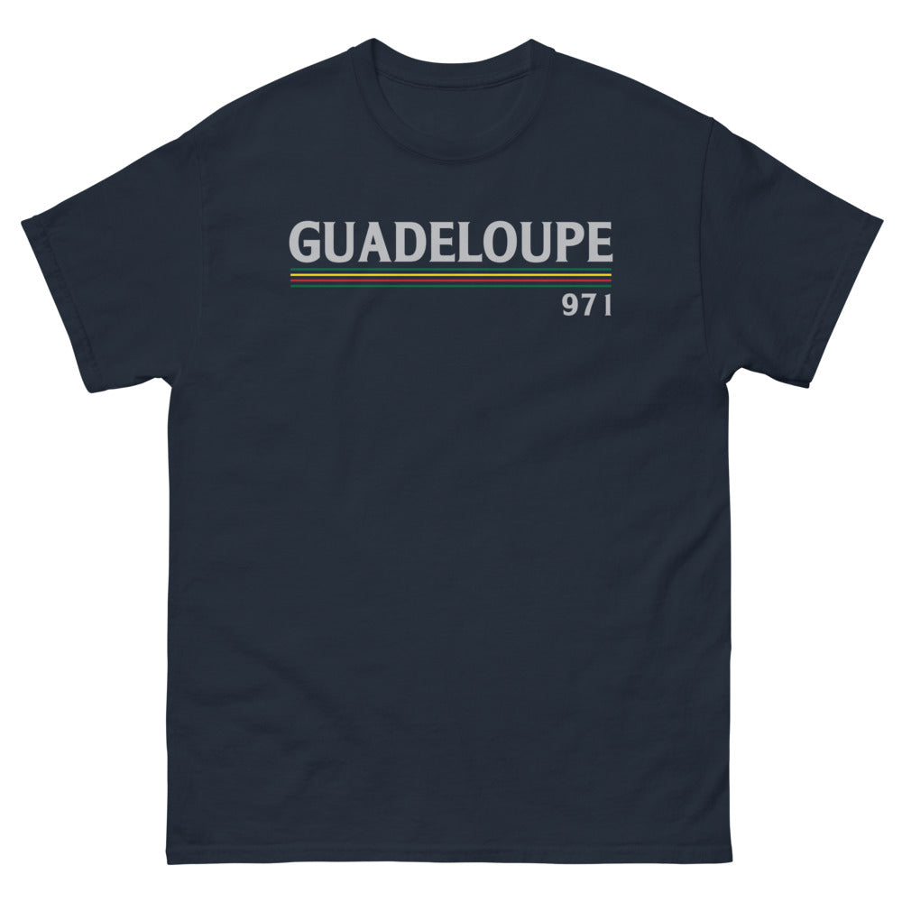T-shirt Guadeloupe marine - Fierté 971 avec humour insulaire