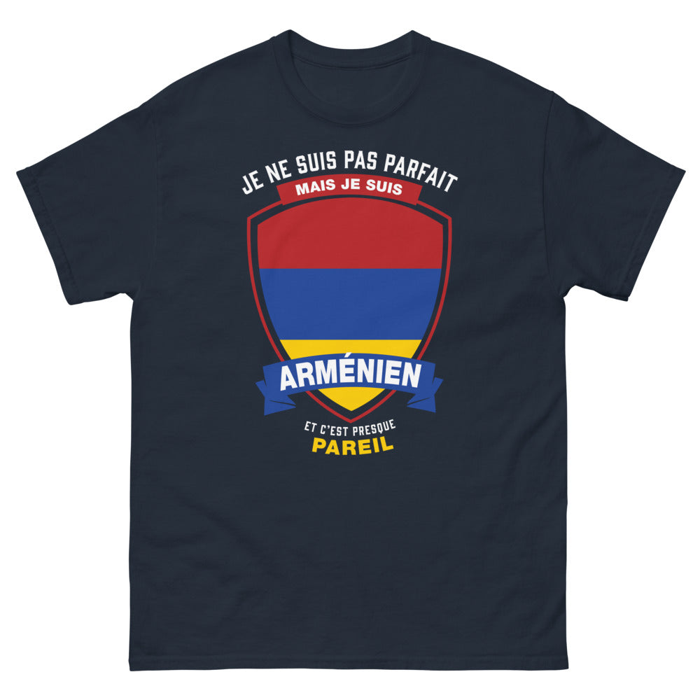 T-shirt Arménien marine - Je ne suis pas parfait, mais je suis Arménien