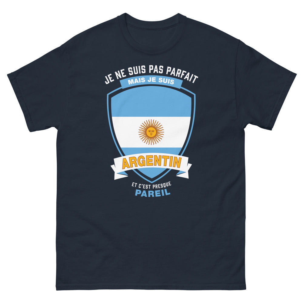 T-shirt Argentine marine - Je ne suis pas parfait mais je suis Argentin
