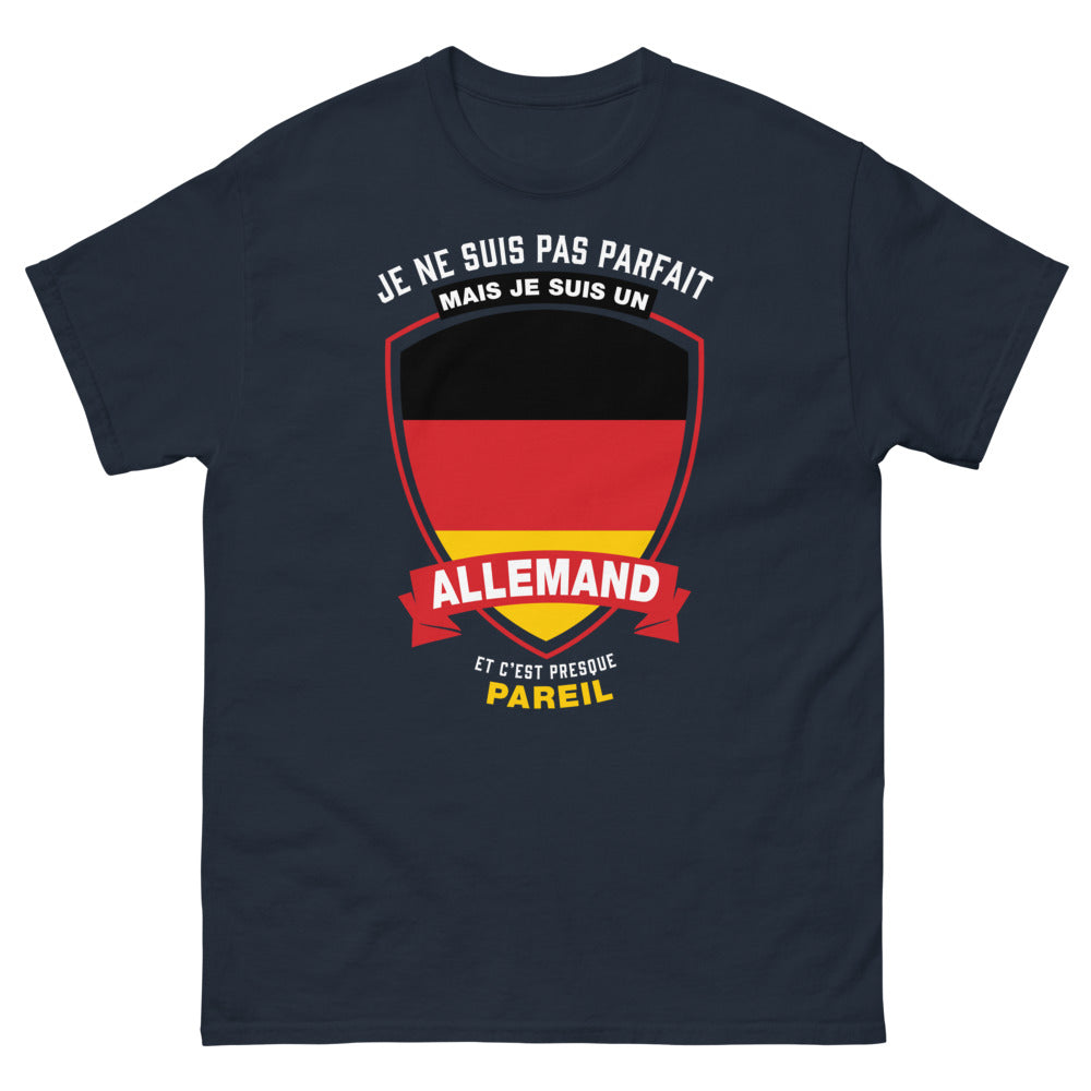 T-shirt Allemagne marine - Je ne suis pas parfait mais je suis un Allemand