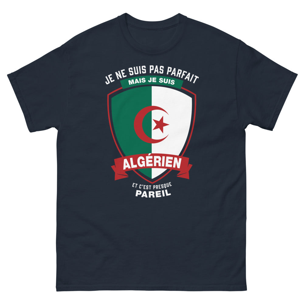 T-shirt Algérien marine - Je ne suis pas parfait mais je suis algérien