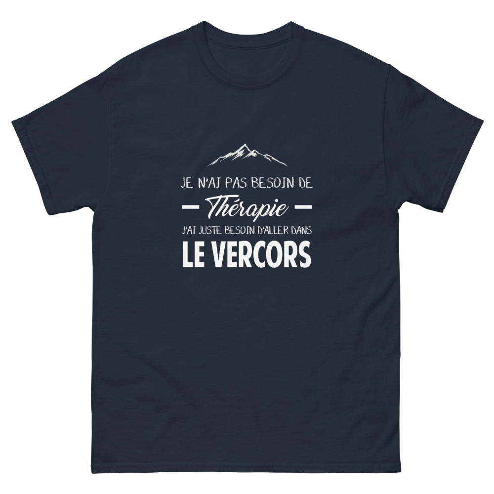 T-shirt Vercors marine - Pas besoin de thérapie, juste de nature