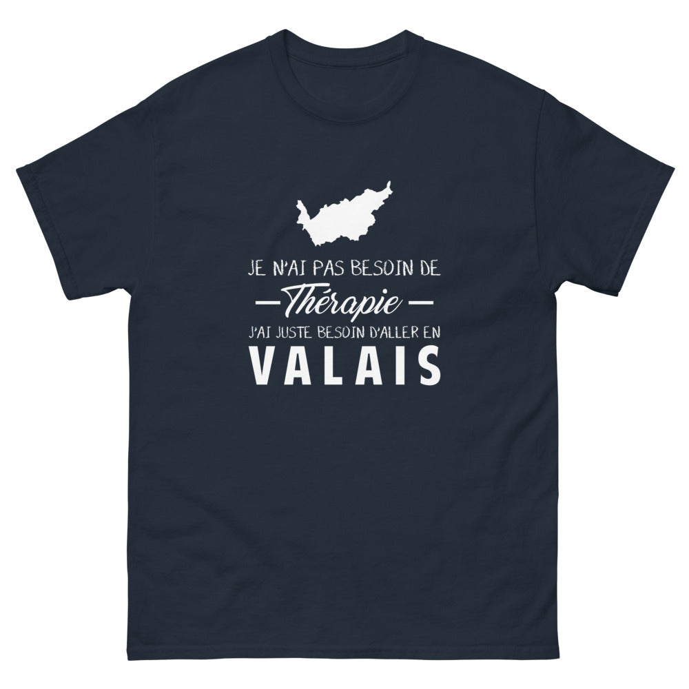 T-shirt Valais marine - Je n'ai pas besoin de thérapie