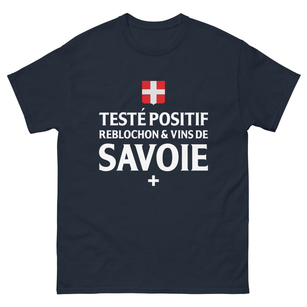 T-shirt Savoie marine - Je teste positif au reblochon et vin