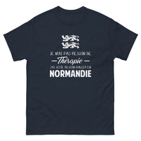 Thumbnail for T-shirt Normandie marine - Je n'ai pas besoin de thérapie