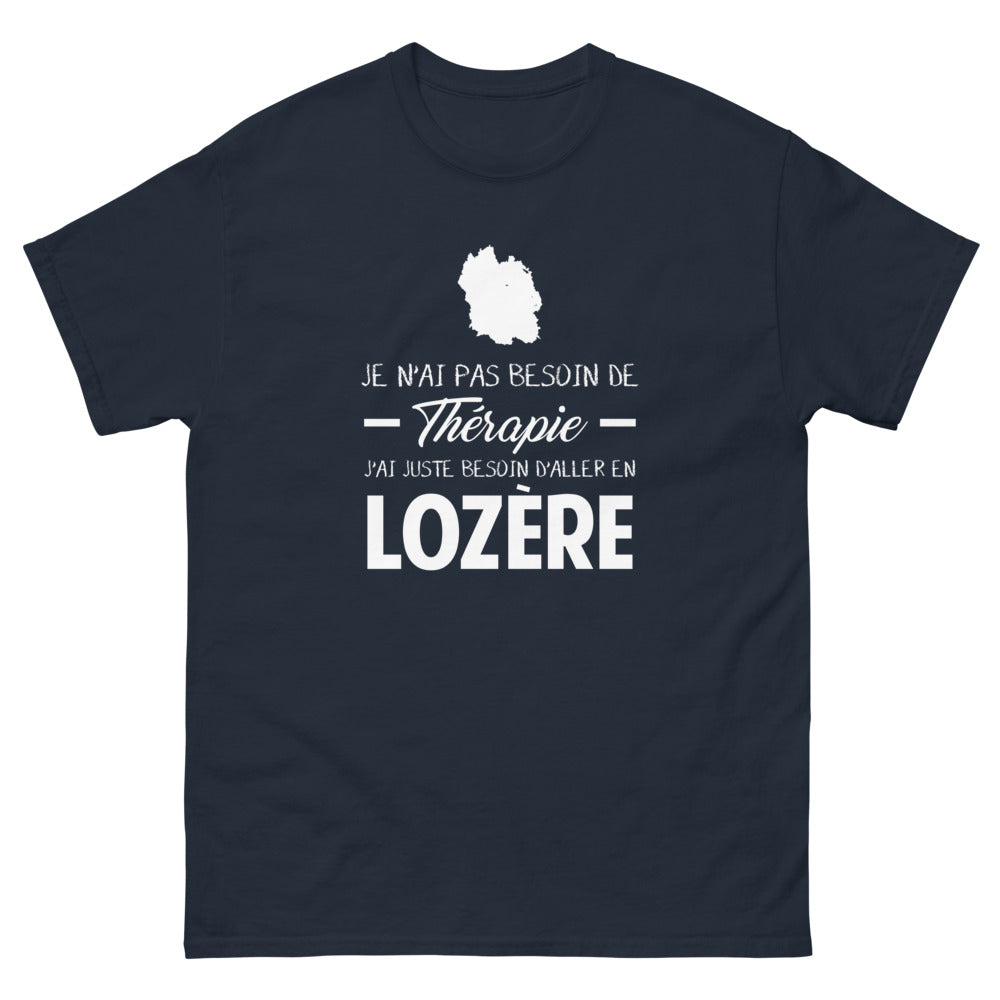T-shirt Lozère marine - Pas besoin de thérapie, juste du fun