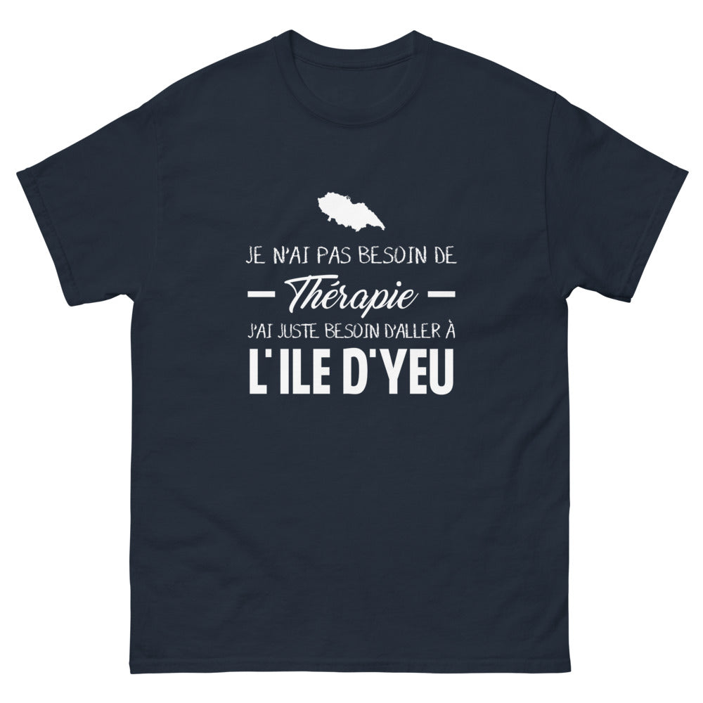 T-shirt Île d'Yeu marine - Je n'ai pas besoin de thérapie