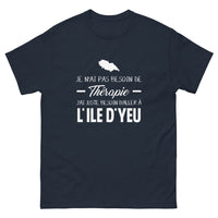 Thumbnail for T-shirt Île d'Yeu marine - Je n'ai pas besoin de thérapie