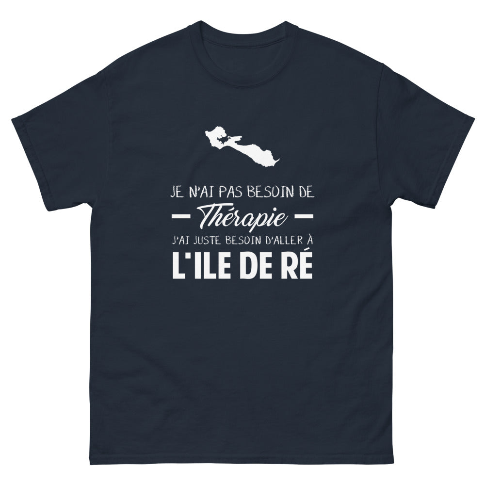 T-shirt Île de Ré marine - Je n'ai pas besoin de thérapie