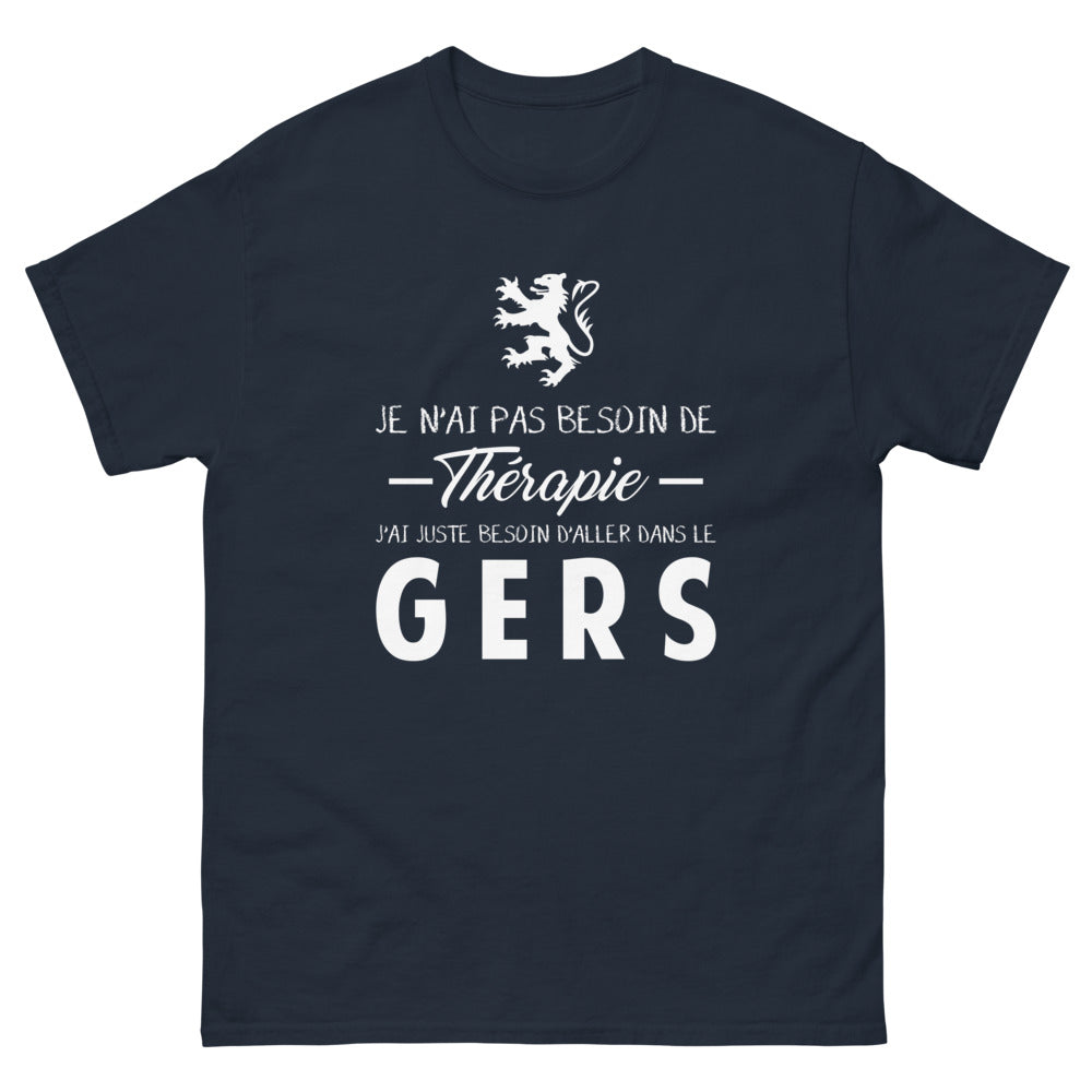T-shirt Gers marine - Je n'ai pas besoin de thérapie