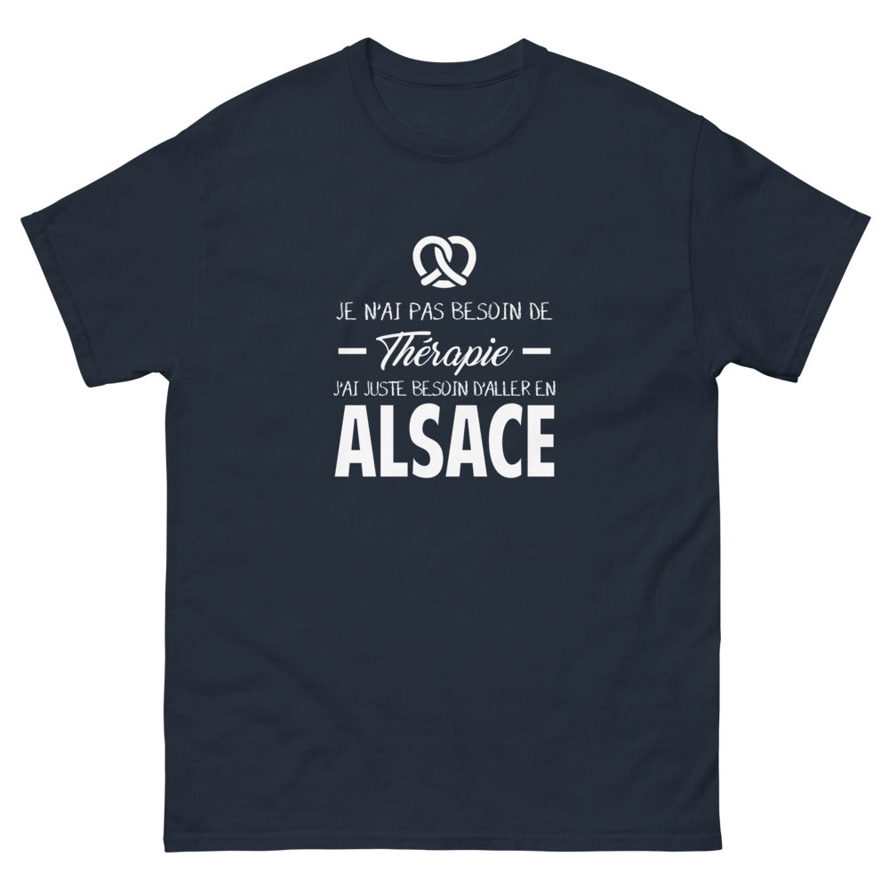 T-shirt Alsace marine - Pas besoin de thérapie, juste besoin d'Alsace