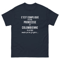 Thumbnail for T-shirt Colombien noir dos - C'est compliqué d'être princesse