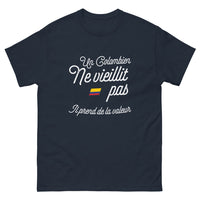 Thumbnail for T-shirt Colombien marine - Un Colombien prend de la valeur