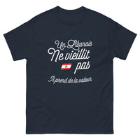 Thumbnail for T-shirt Libanais marine - Un Libanais ne vieillit pas