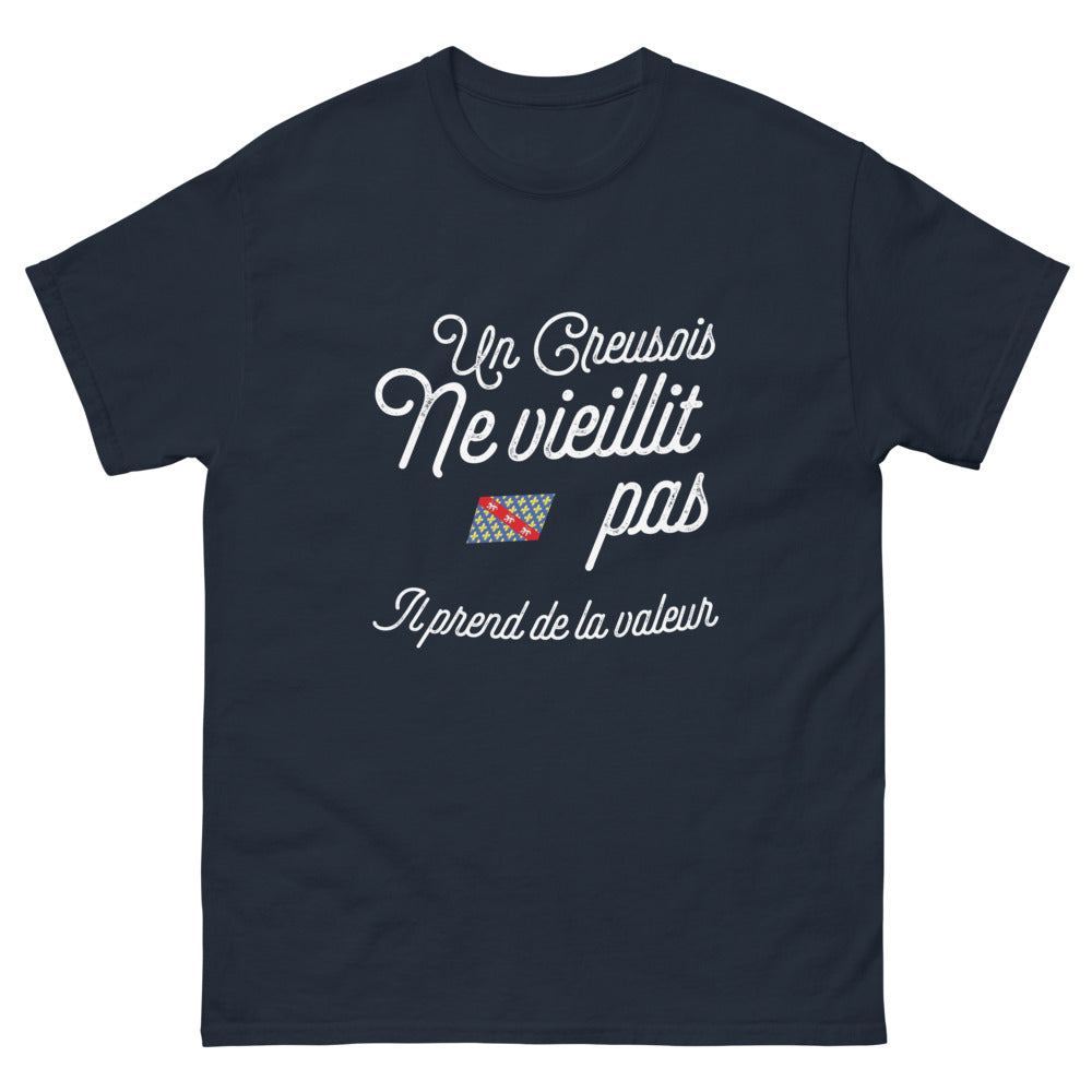 T-shirt Creuse marine - Un Creusois ne vieillit pas, il prend de la valeur