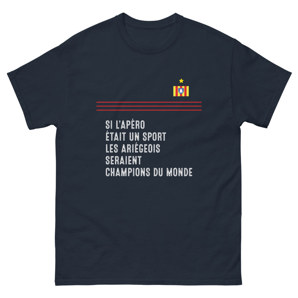 T-shirt Ariège marine - Champions du Monde de l'Apéro