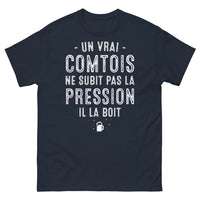 Thumbnail for T-shirt Franche-Comté marine - Un vrai Comtois ne subit pas la pression