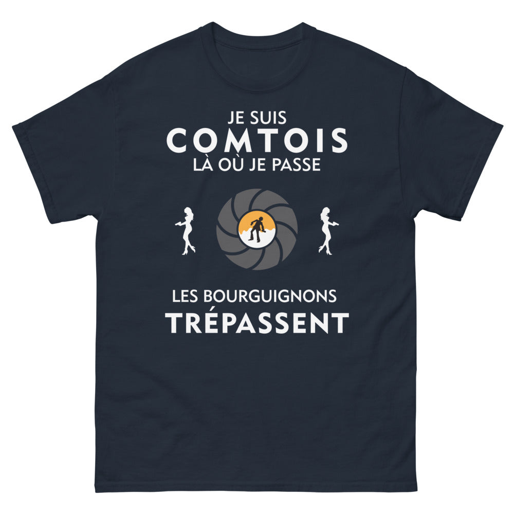 T-shirt Comtois marine - Je suis Comtois, là où je passe les bourguignons trépassent