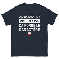 Thumbnail for T-shirt Polonais marine - Vivre avec une Polonaise, humour et fierté