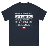 Thumbnail for T-shirt Pologne marine - Mon Homme est Polonais, humour et fierté