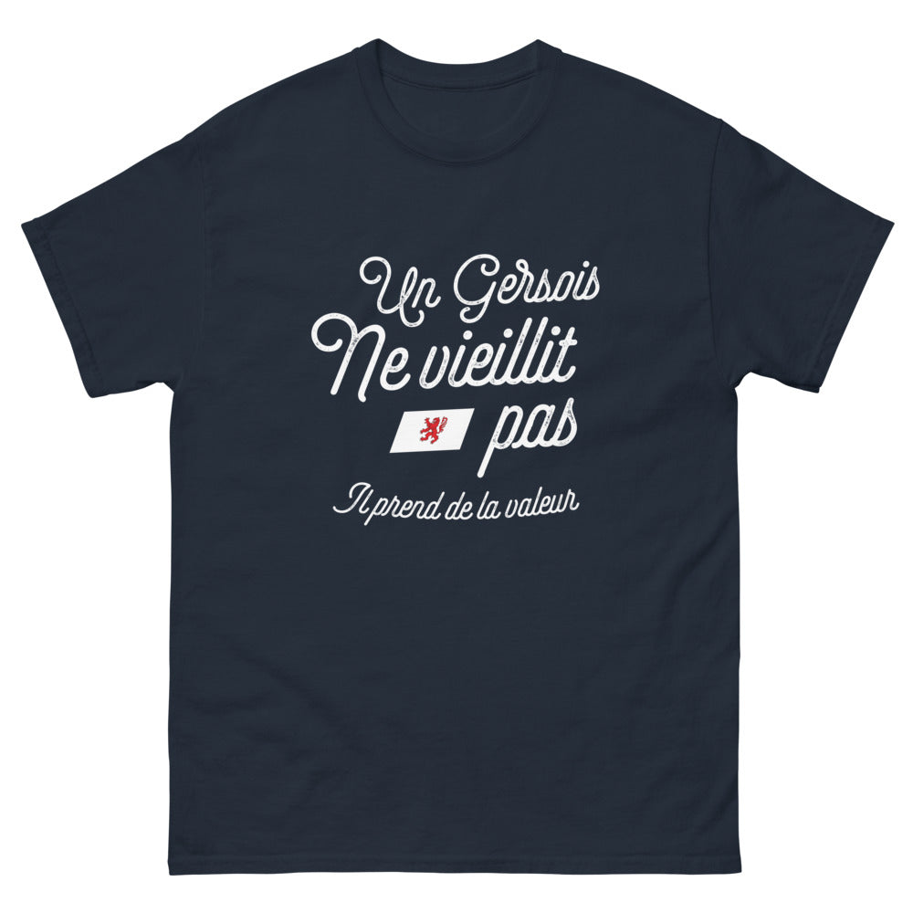 T-shirt Gersois marine - Un Gersois ne vieillit pas, il prend de la valeur