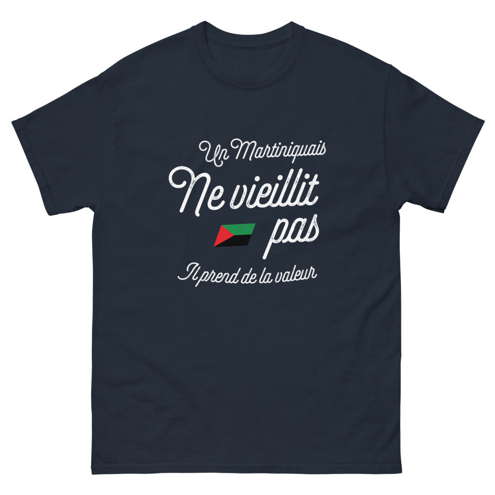T-shirt Martinique marine - Un Martiniquais prend de la valeur